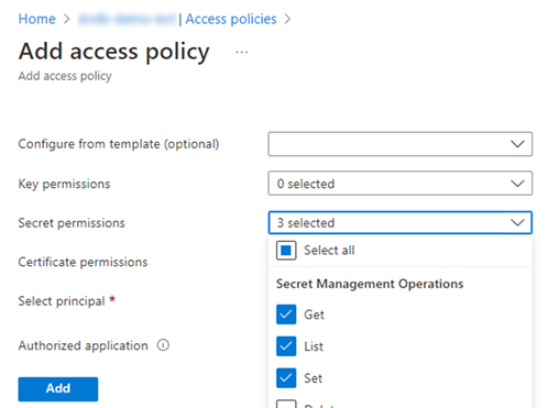 Add access policy