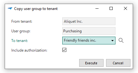 Copy user group to tenant