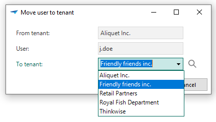 Move user to tenant