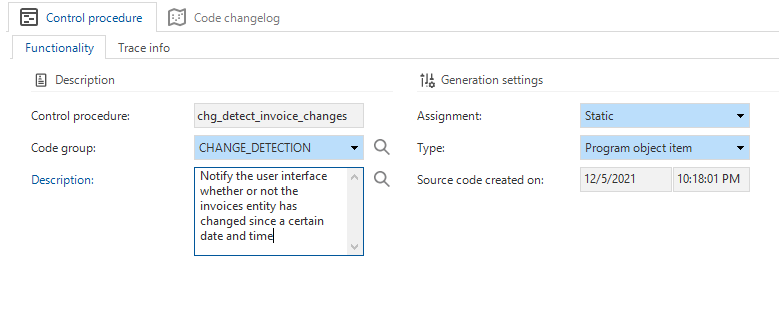 change detection code group