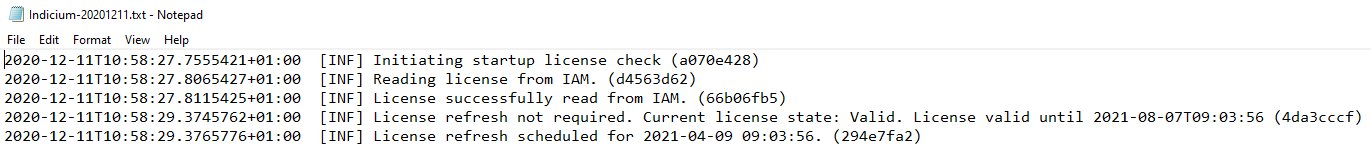 Indicium log on licenses