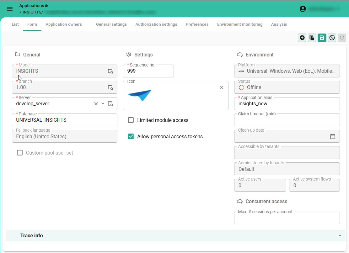 create an application
