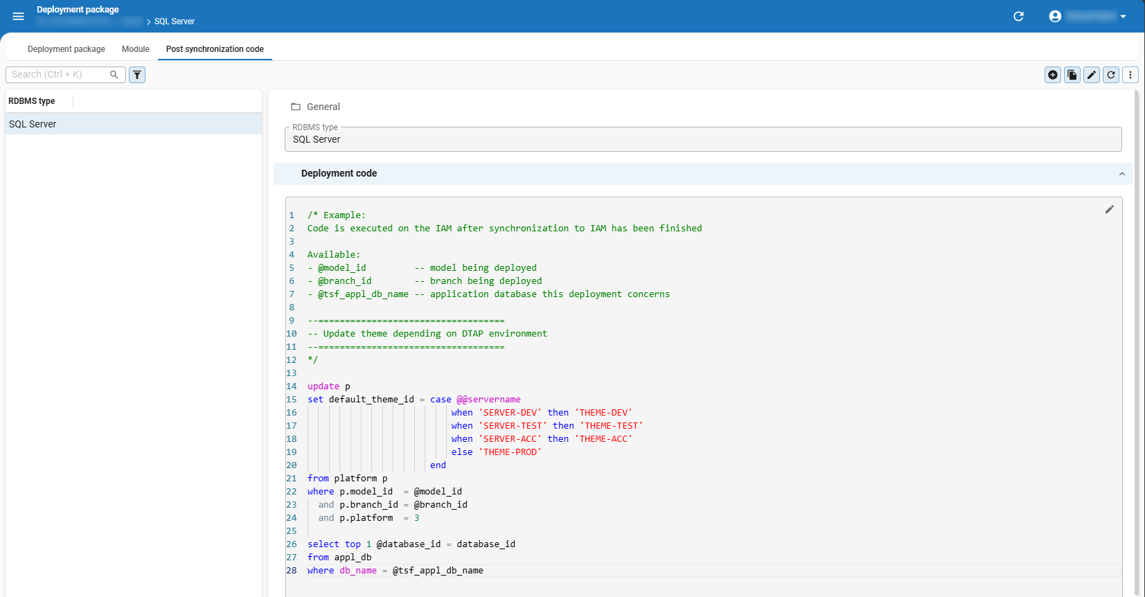 Post synchronization code