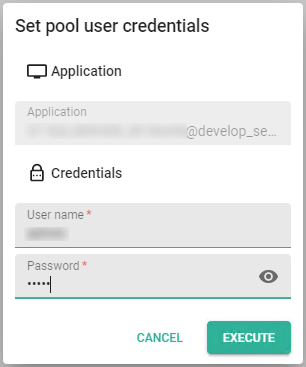 database pool user credentials
