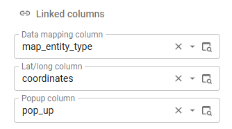 Linked columns in the map component