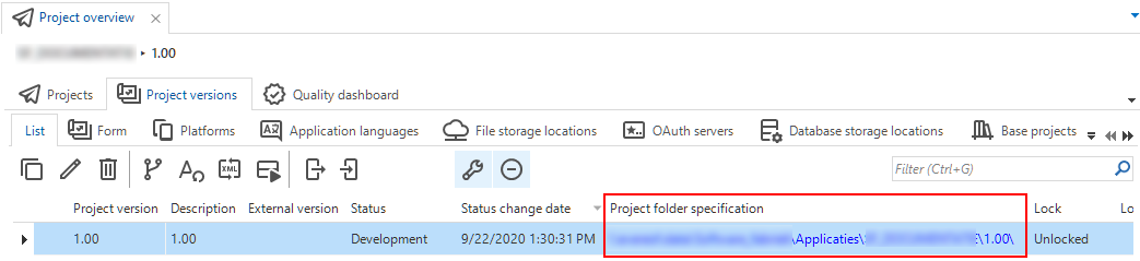 project folder specification
