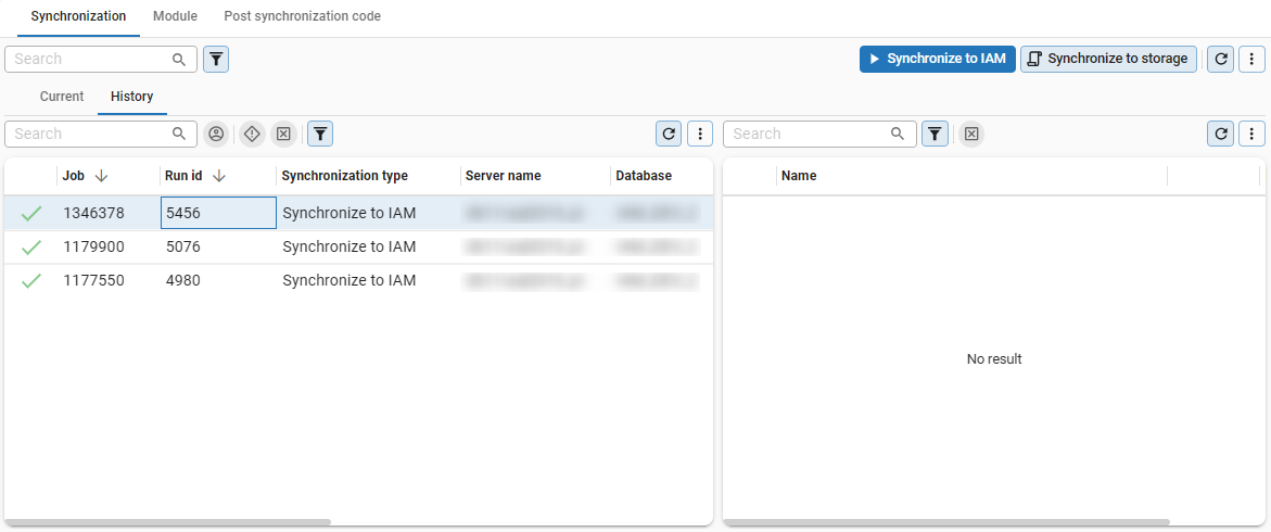 Synchronization history