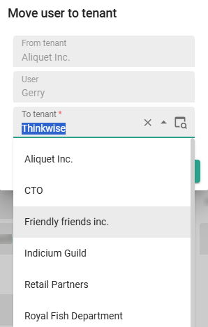 Move user to tenant