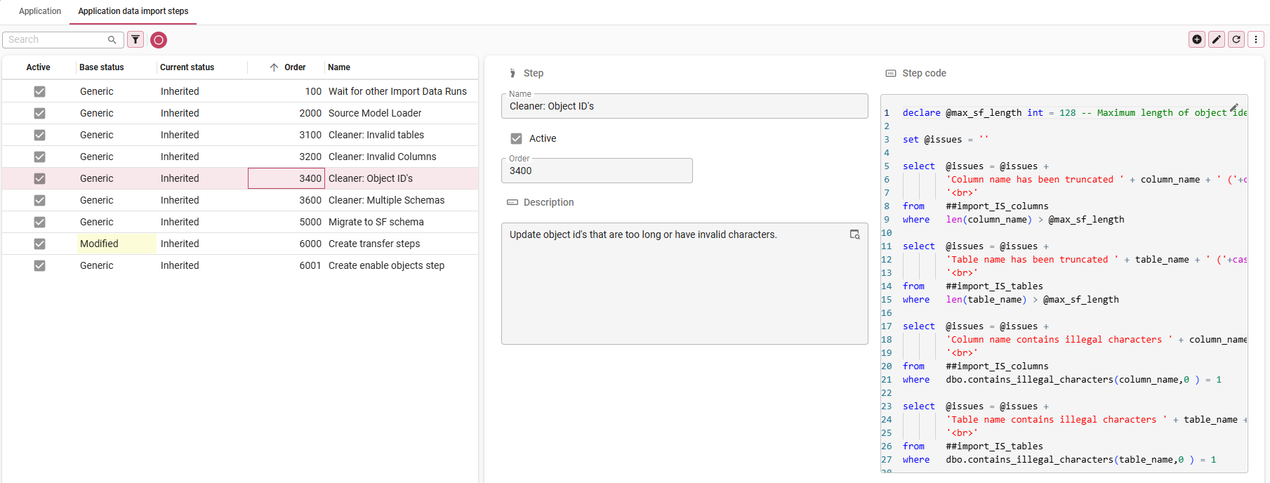 application data import steps